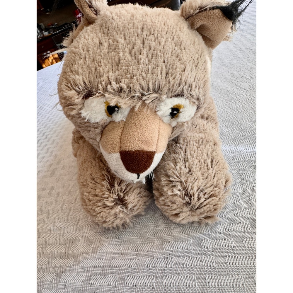 Warmies Microwavable Plush Bobcat Stuffed Animal Lavender Scented Weighted Gray